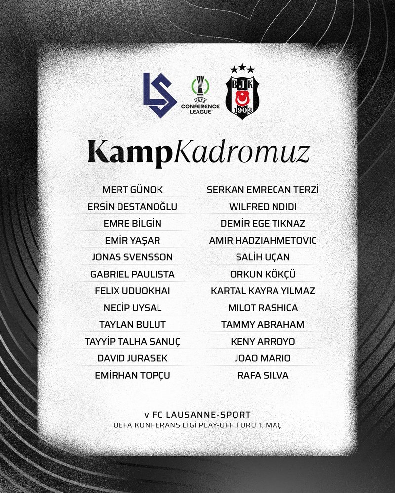 Beşiktaş'ın Lausanne maçı kamp kadrosu açıklandı! 2 besiktasin lausanne maci kamp kadrosu aciklandi 0 5NJtHnpw