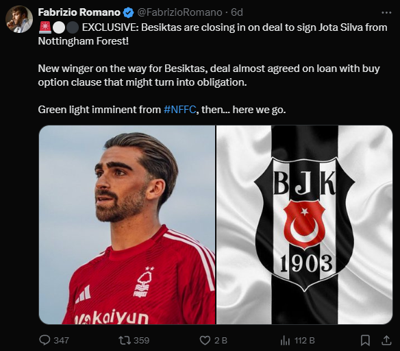 Beşiktaş'tan Jota Silva sürprizi! Anlaşma sağlanmak üzere 3 besiktastan jota silva surprizi anlasma saglanmak uzere 1 MgiivU3O